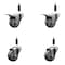 Service Caster 3'' Gray Poly Swivel 7/8'' Expanding Stem Caster Set 2 Total Lock Brakes, 4PK SCC-EXTTL20S314-PPUB-2-S-2-78 - alternate 1